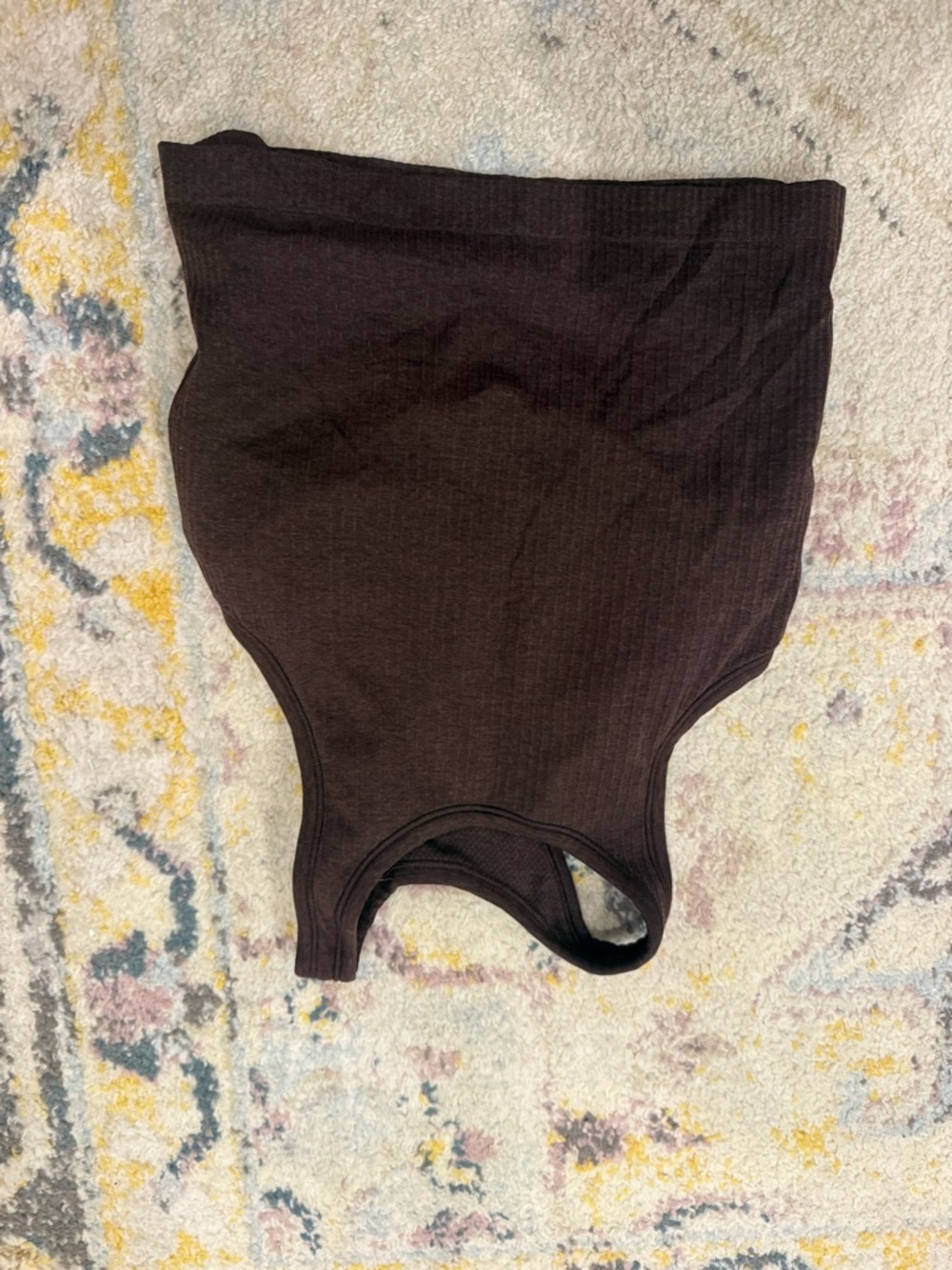 lululemon athletica Brown Ribbed Racerback Tank Top